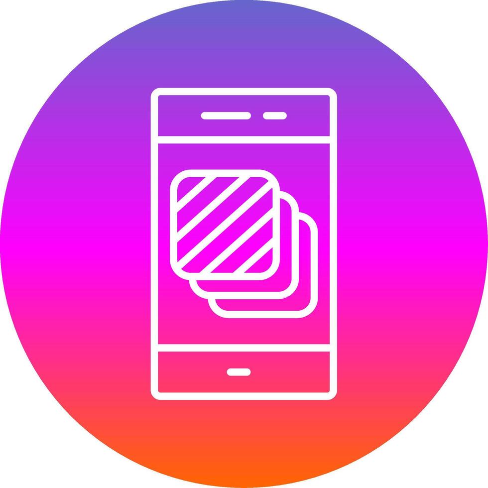 Layers Line Gradient Circle Icon vector