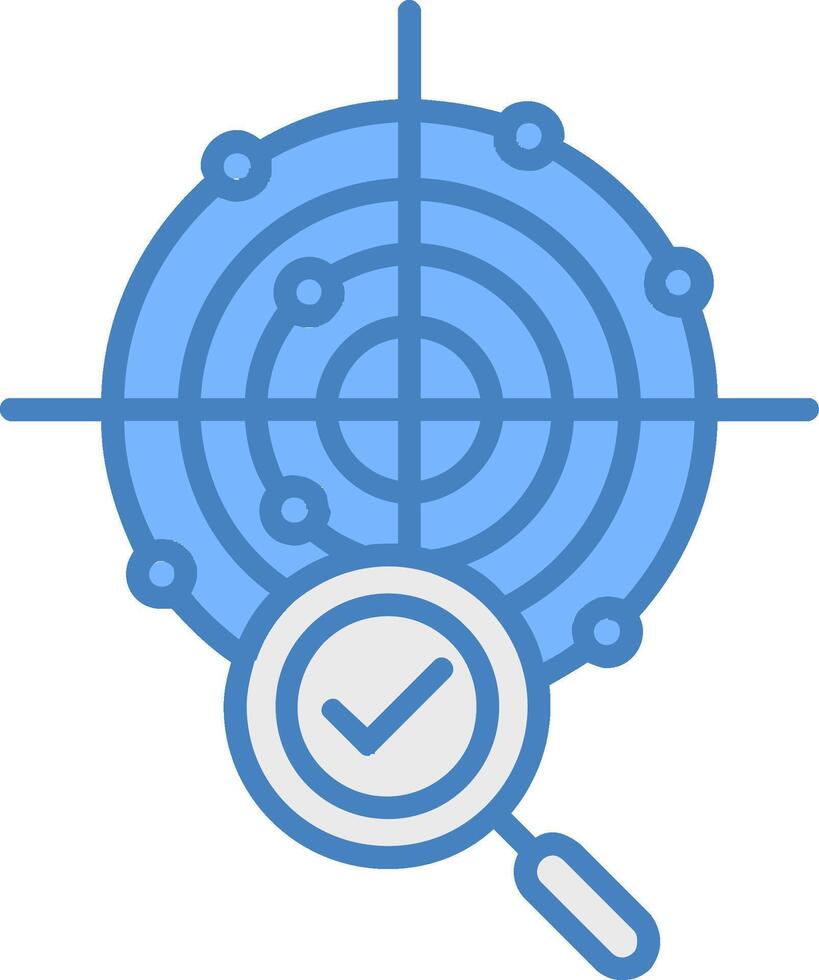 Radar Line Filled Blue Icon vector