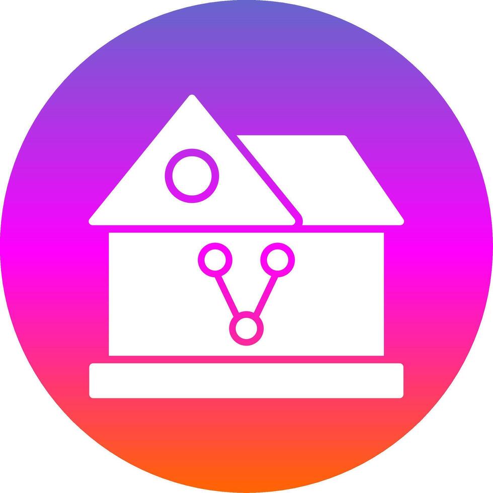 compartiendo casa glifo degradado circulo icono diseño vector