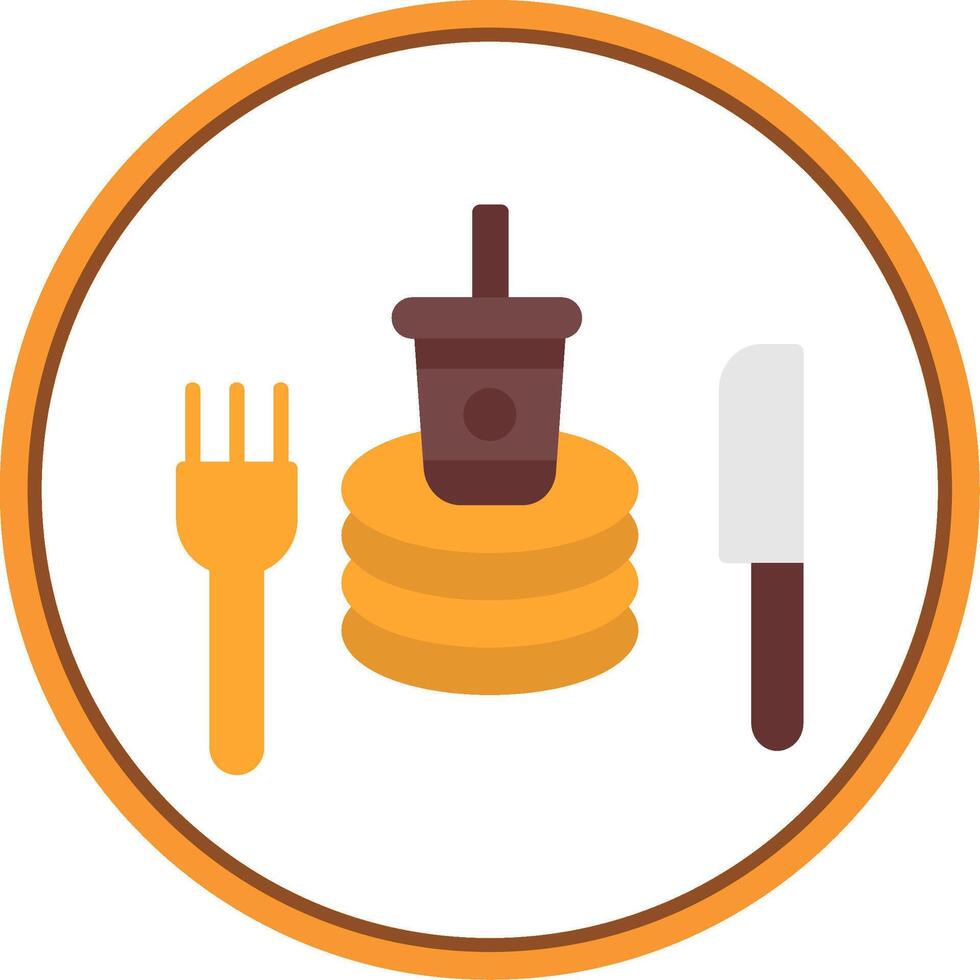 Tableware Flat Circle Icon vector