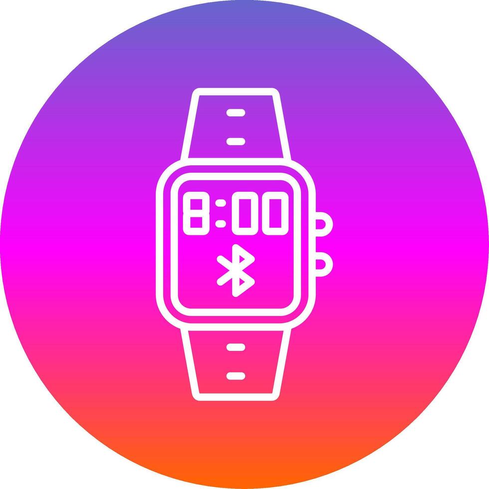 Bluetooth Line Gradient Circle Icon vector