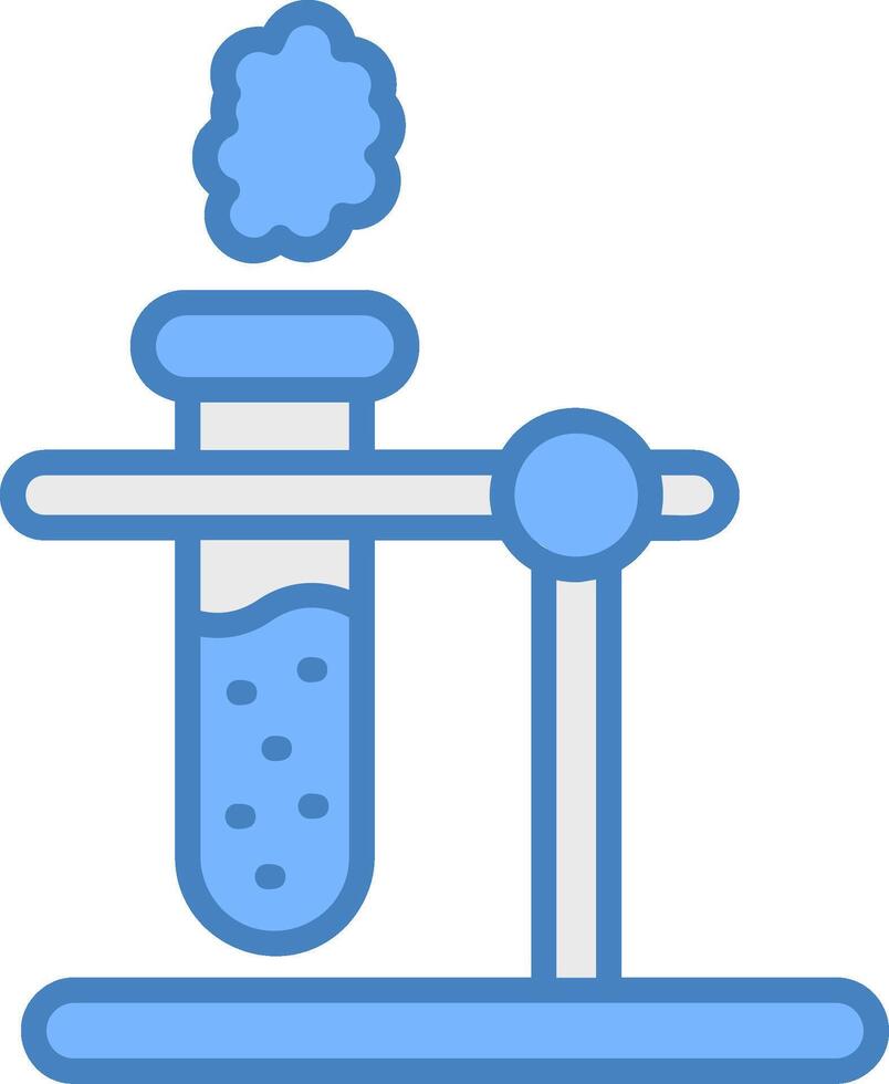 Test Tube Line Filled Blue Icon vector