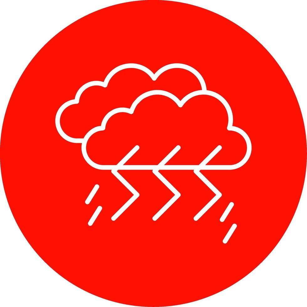 Thunder and Lighning Multi Color Circle Icon vector