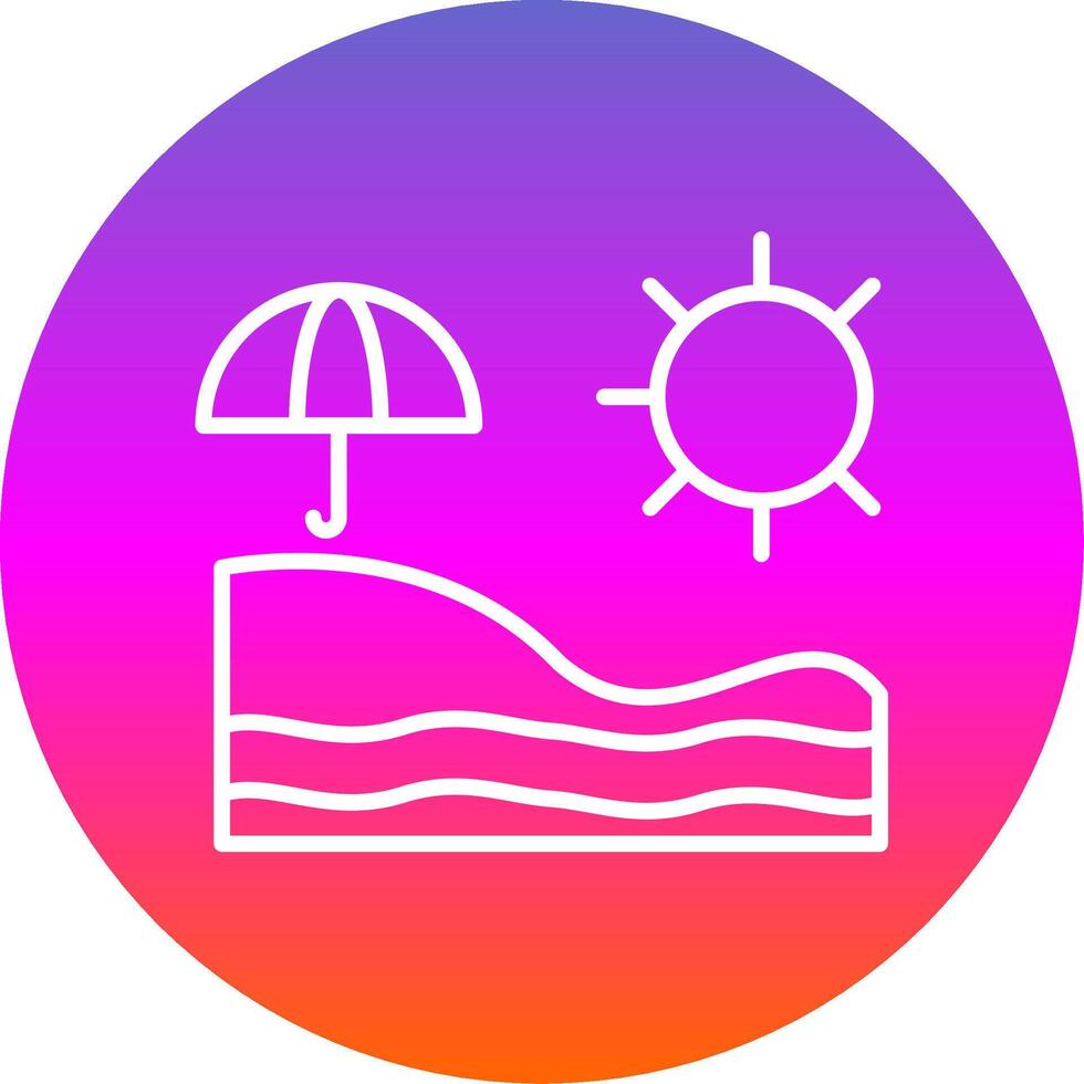 Beach Line Gradient Circle Icon vector