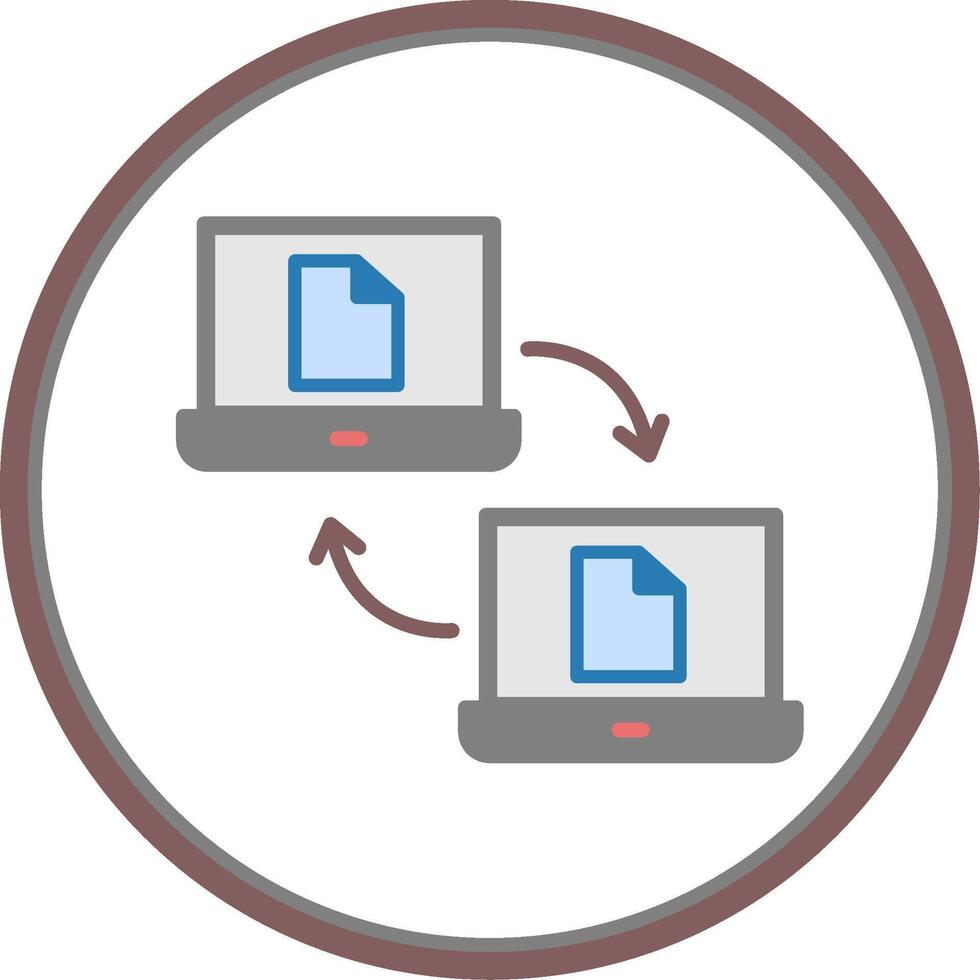 Data Sharing Flat Circle Icon vector