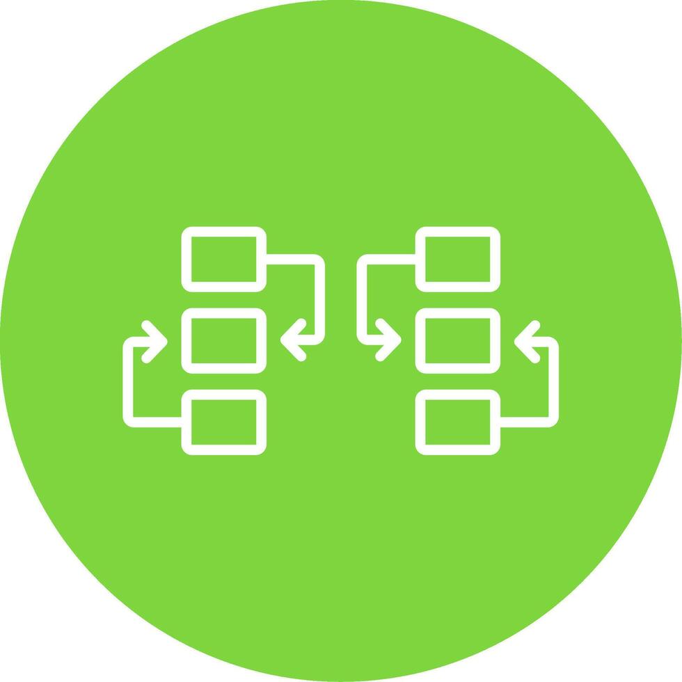 Flow Chart Multi Color Circle Icon vector