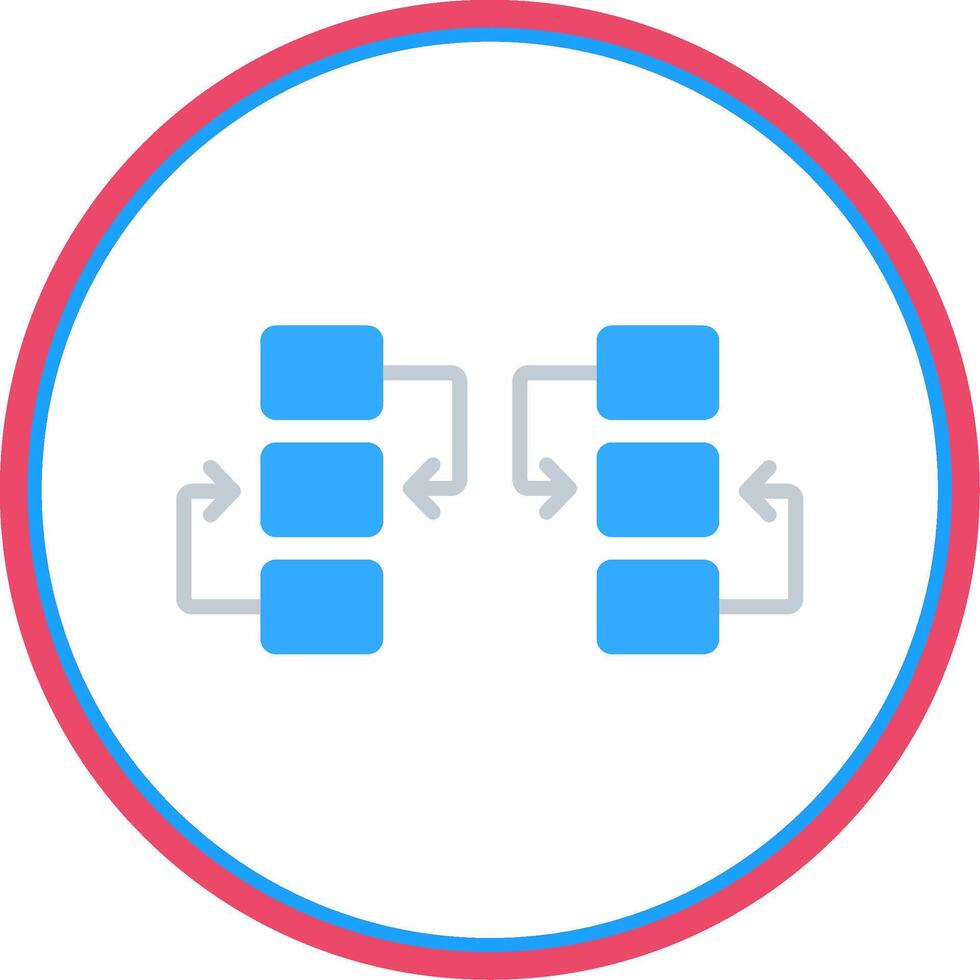 Flow Chart Flat Circle Icon vector