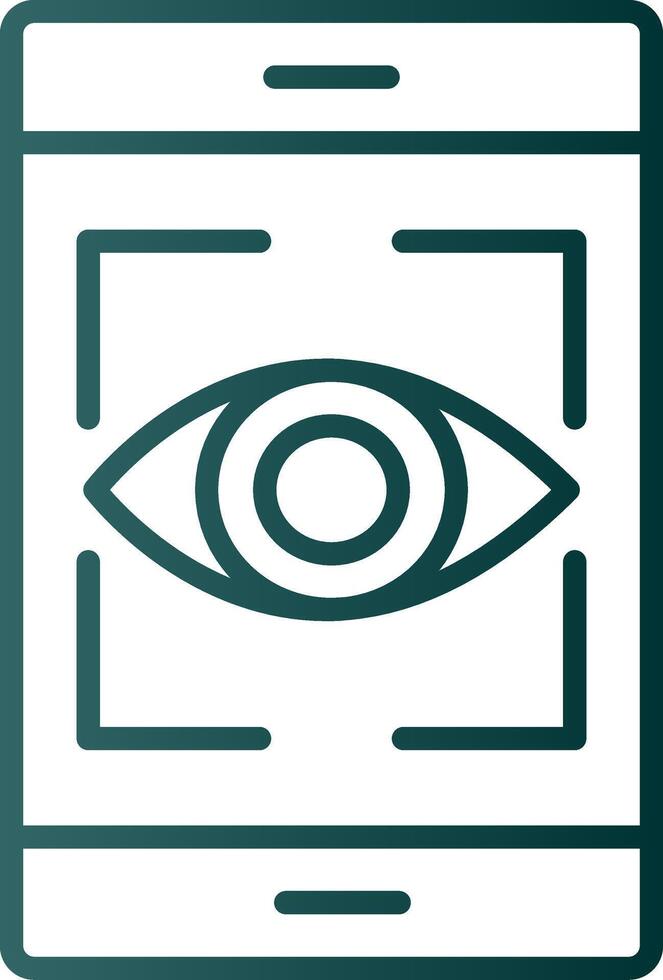 Eye Recognition Line Gradient Icon vector