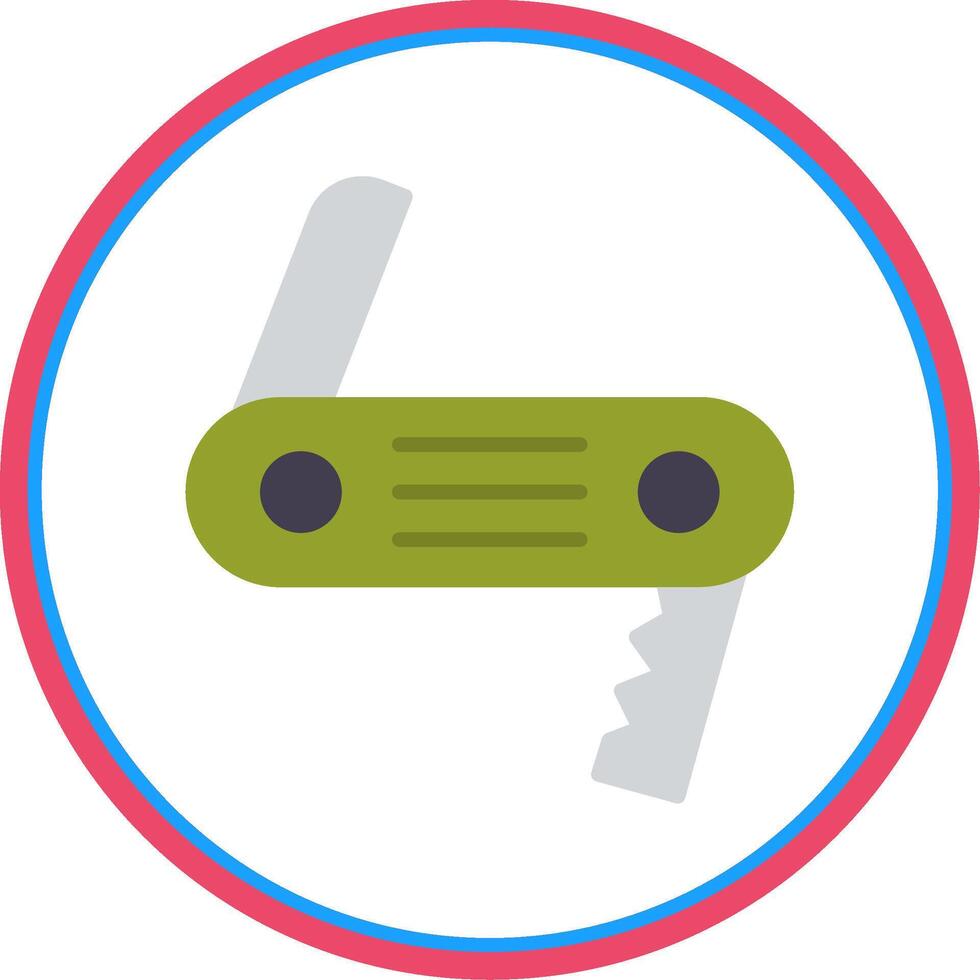 Swiss Army Knife Flat Circle Icon vector