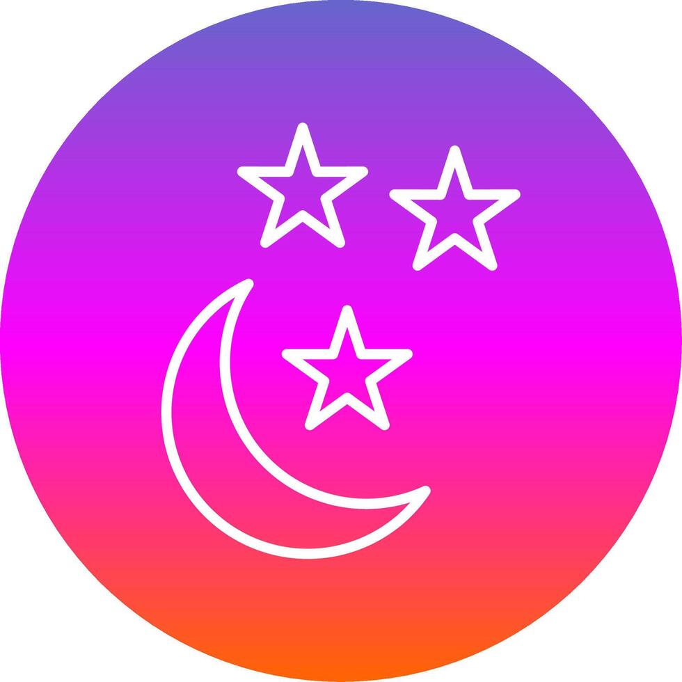 Half Moon Line Gradient Circle Icon vector