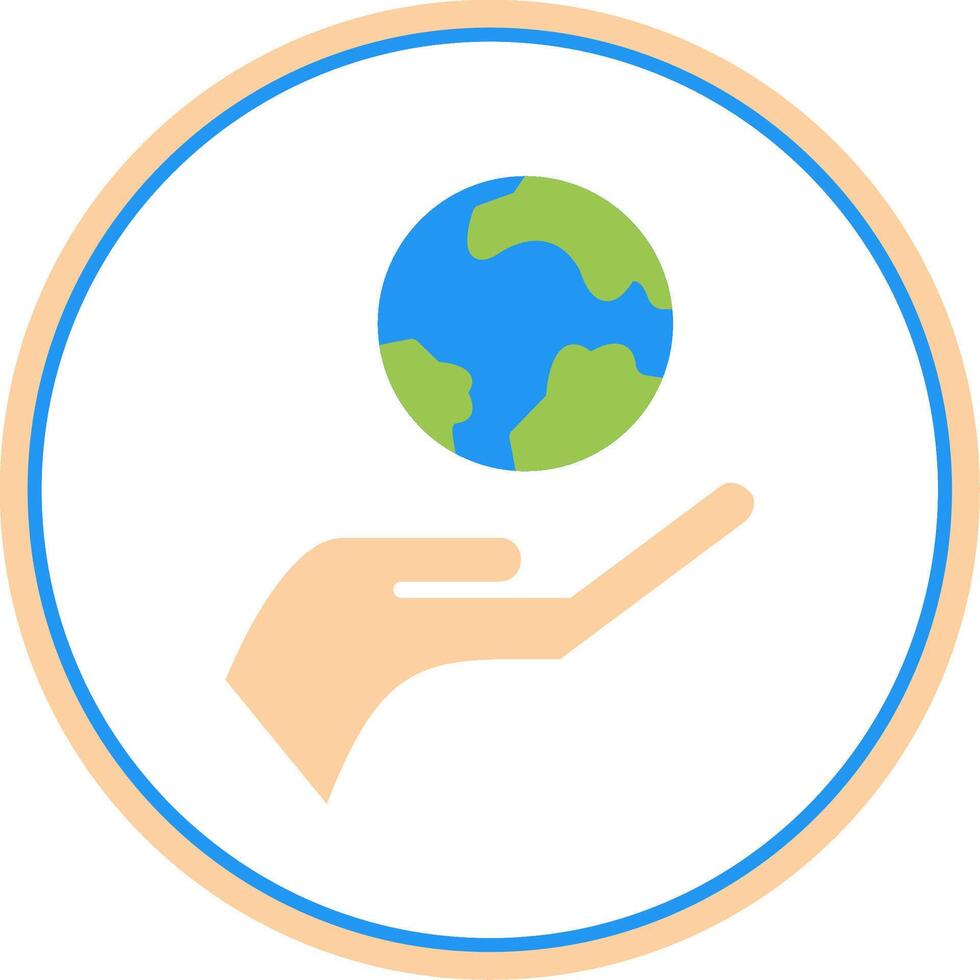 Planet Earth Flat Circle Icon vector