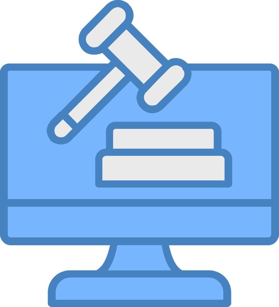 OnLine Filled Blue Auction Line Filled Blue Icon vector