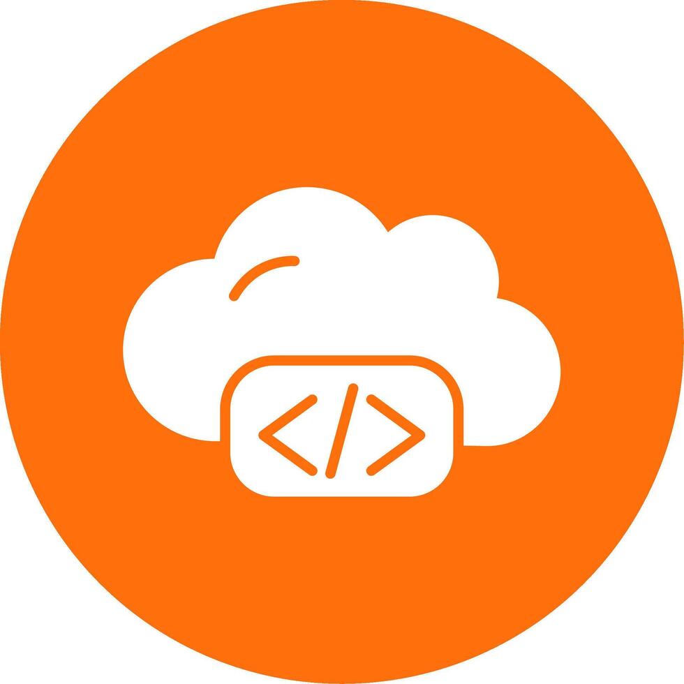 Cloud Coding Multi Color Circle Icon vector