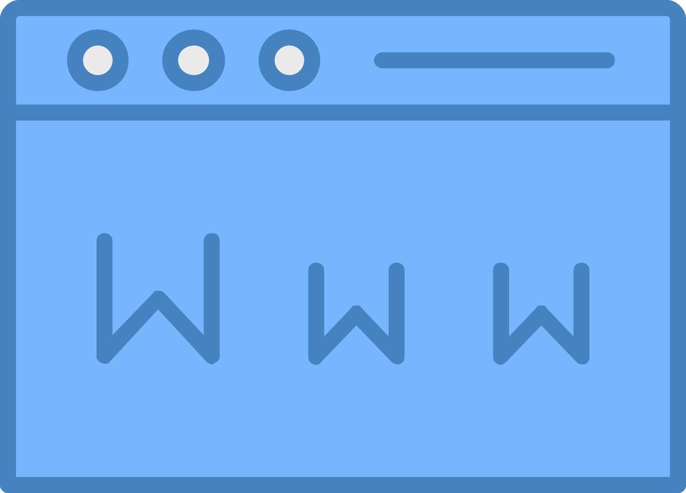 www línea lleno azul icono vector