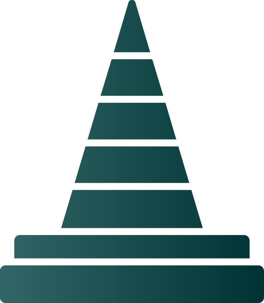Traffic Cone Glyph Gradient Icon vector