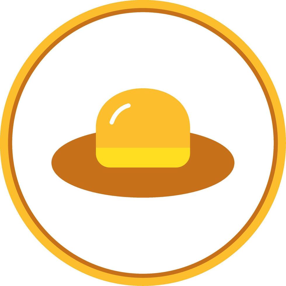 Hat Flat Circle Icon vector