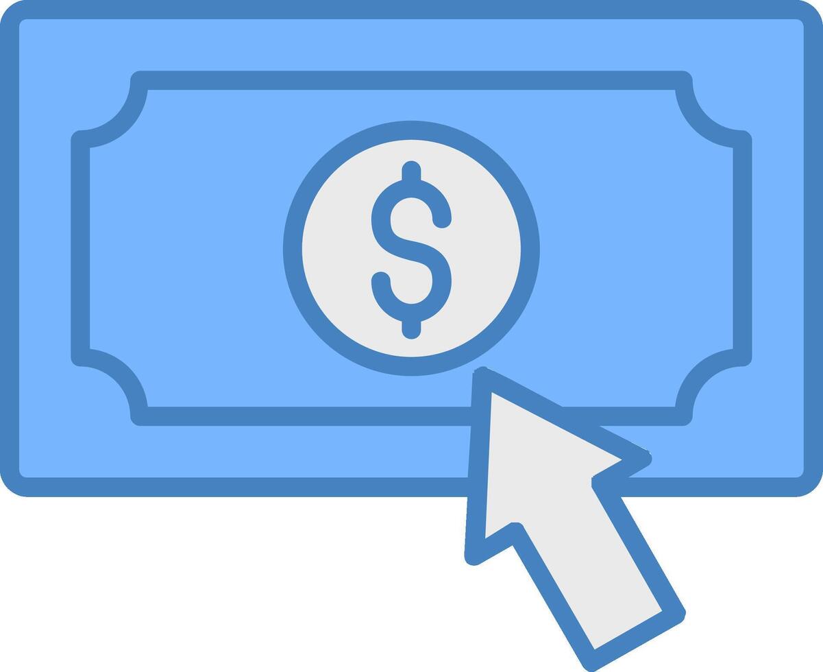 Pay Per Click Line Filled Blue Icon vector