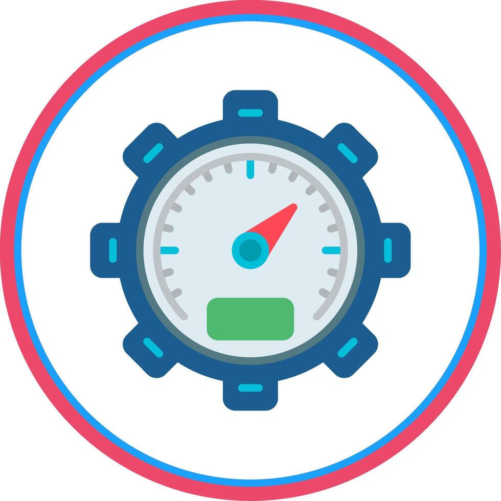 Pressure Gauge Flat Circle Icon vector