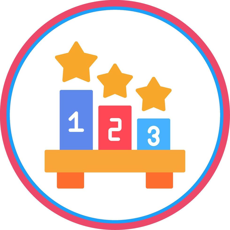 Number Flat Circle Icon vector