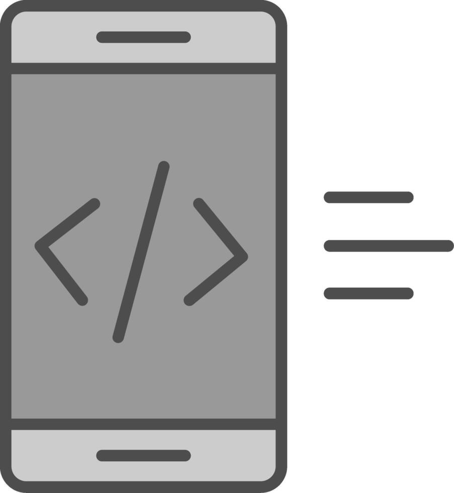 App Development Line Filled Greyscale Icon Design vector