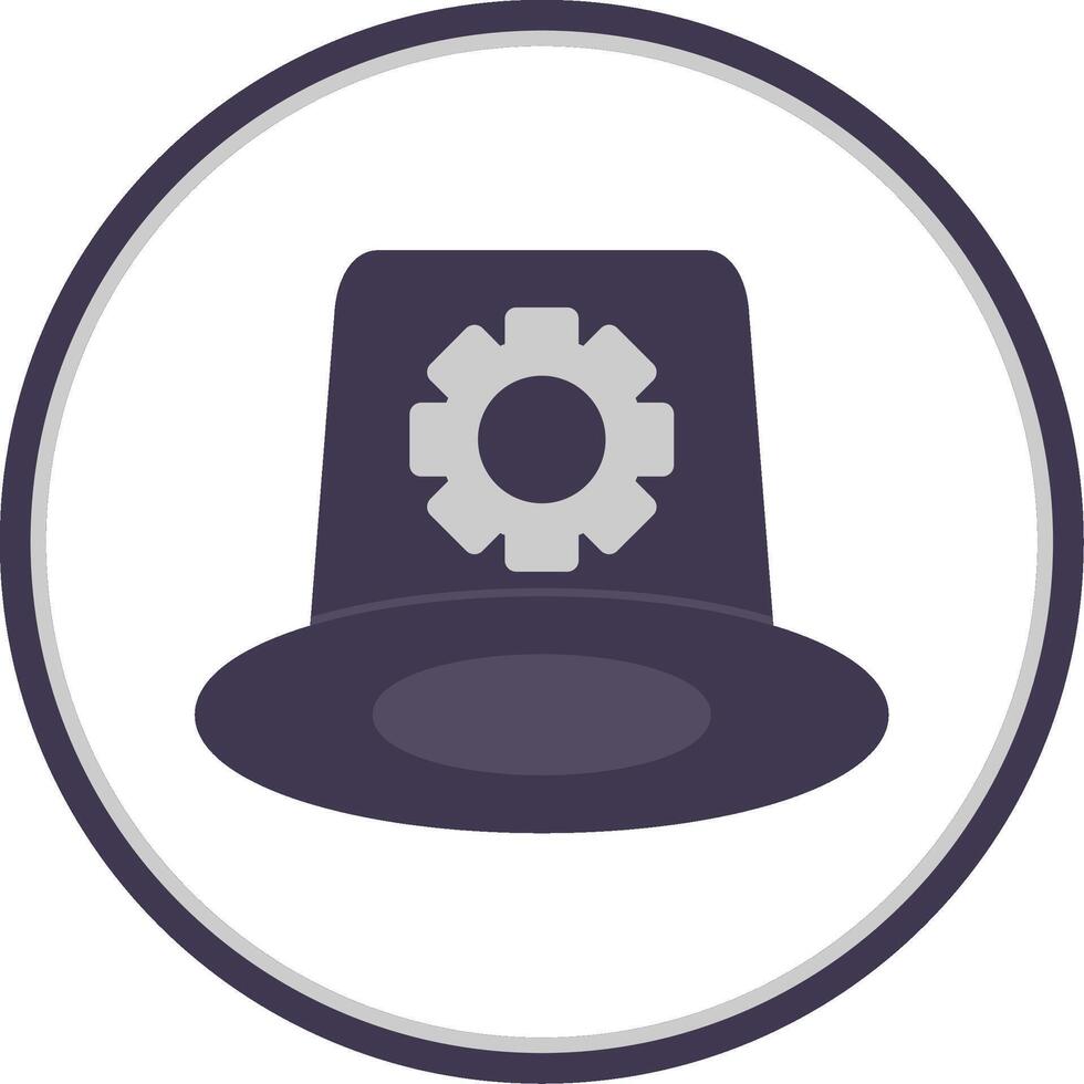 Whitehat Flat Circle Icon vector