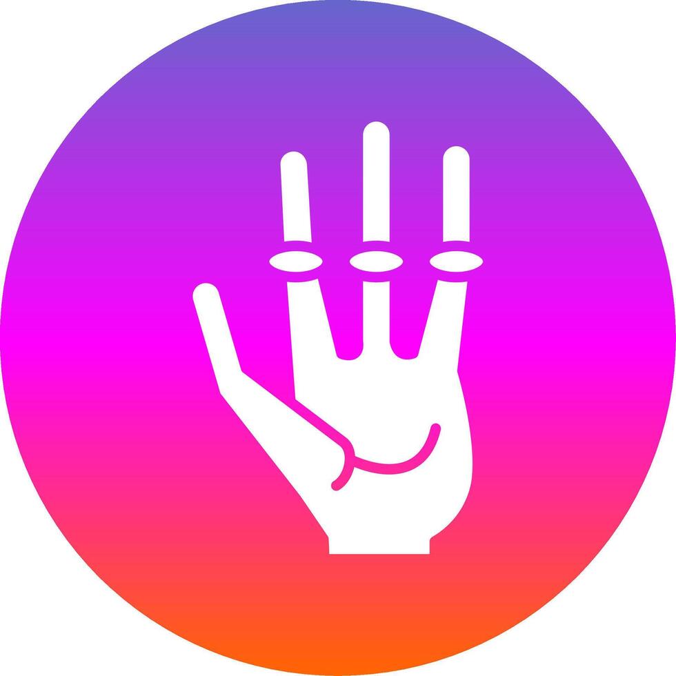 Alien Hand Glyph Gradient Circle Icon Design vector