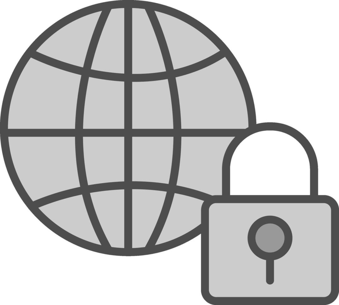 Internet Security Line Filled Greyscale Icon Design vector