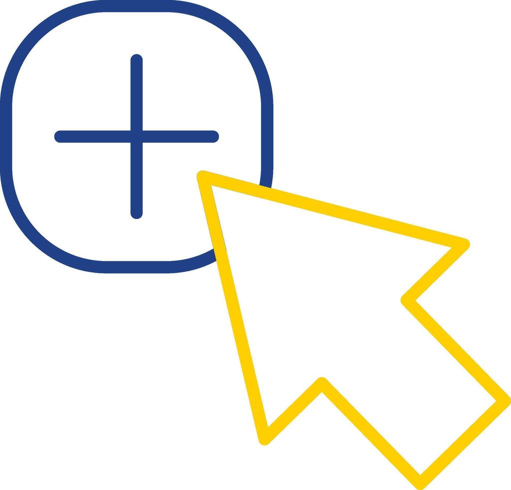Mouse Cursor Line Two Colour Icon Design vector