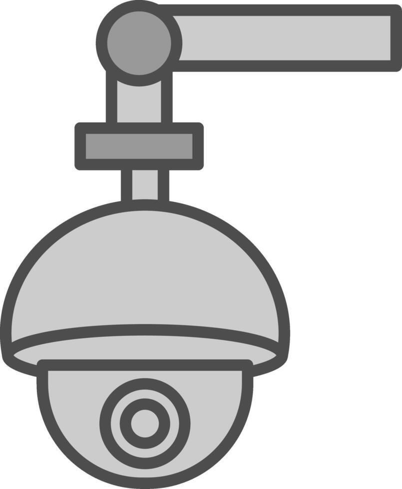 seguridad cámara línea lleno escala de grises icono diseño vector