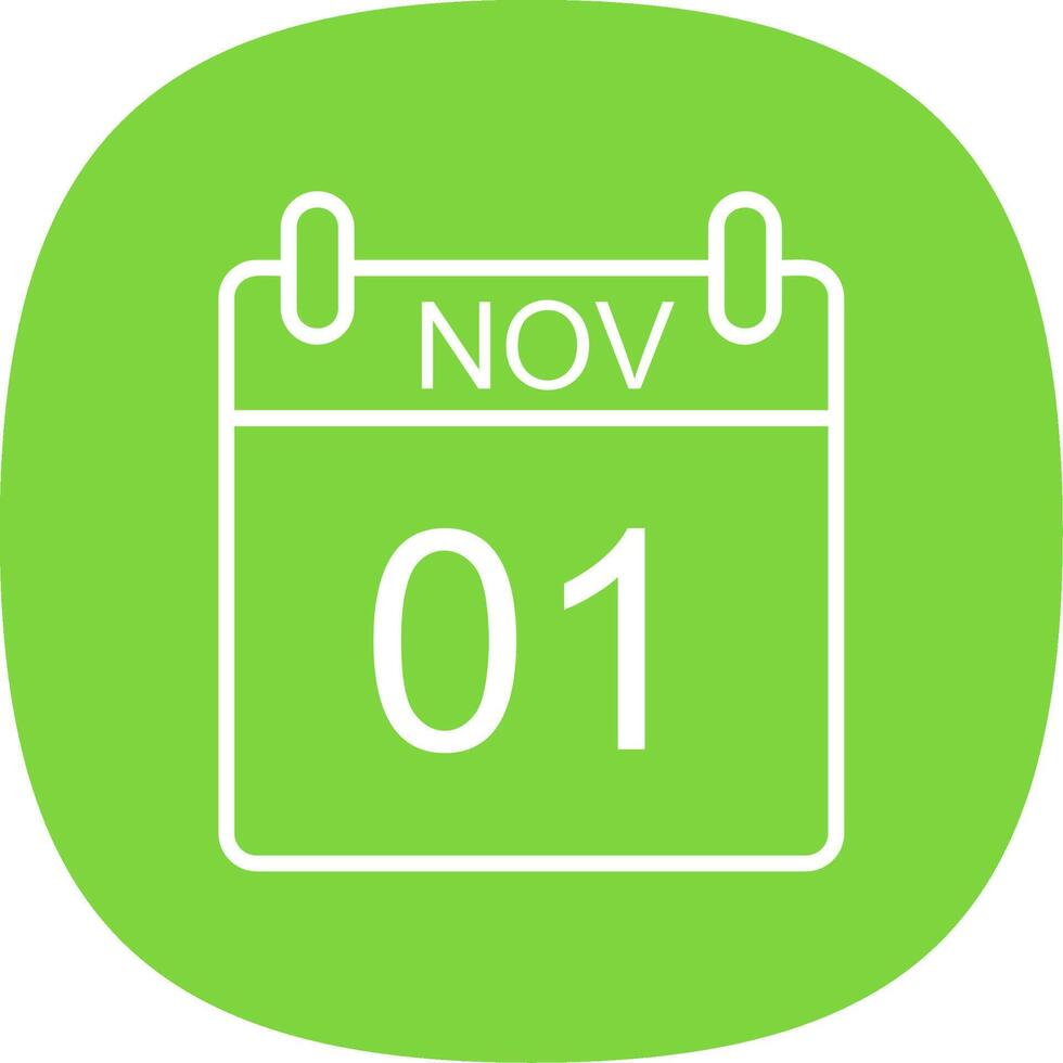 November Line Curve Icon Design vector