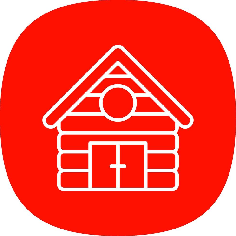 Cabin Line Curve Icon Design vector