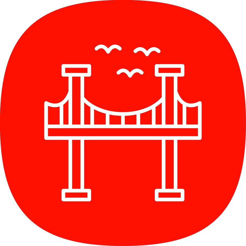 Bridge Line Curve Icon Design vector