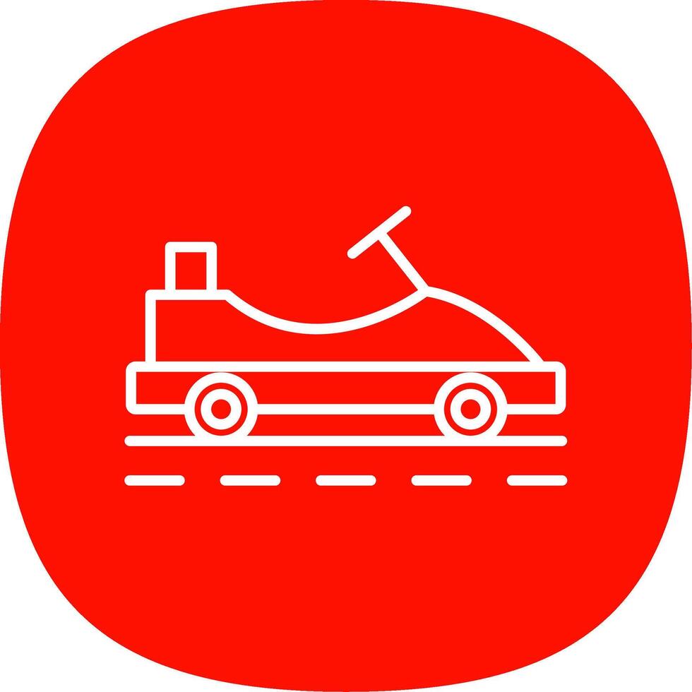 Go Kart Line Curve Icon Design vector