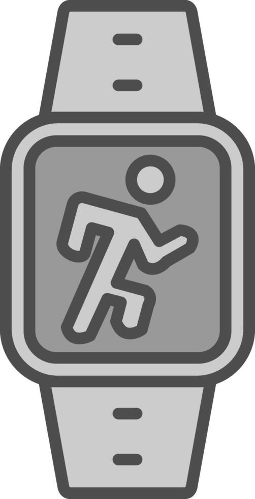 Running Line Filled Greyscale Icon Design vector