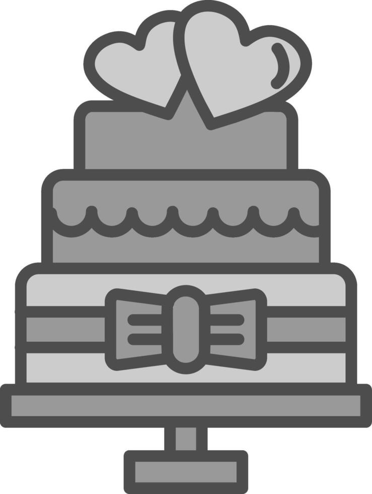 Wedding Cake Line Filled Greyscale Icon Design vector