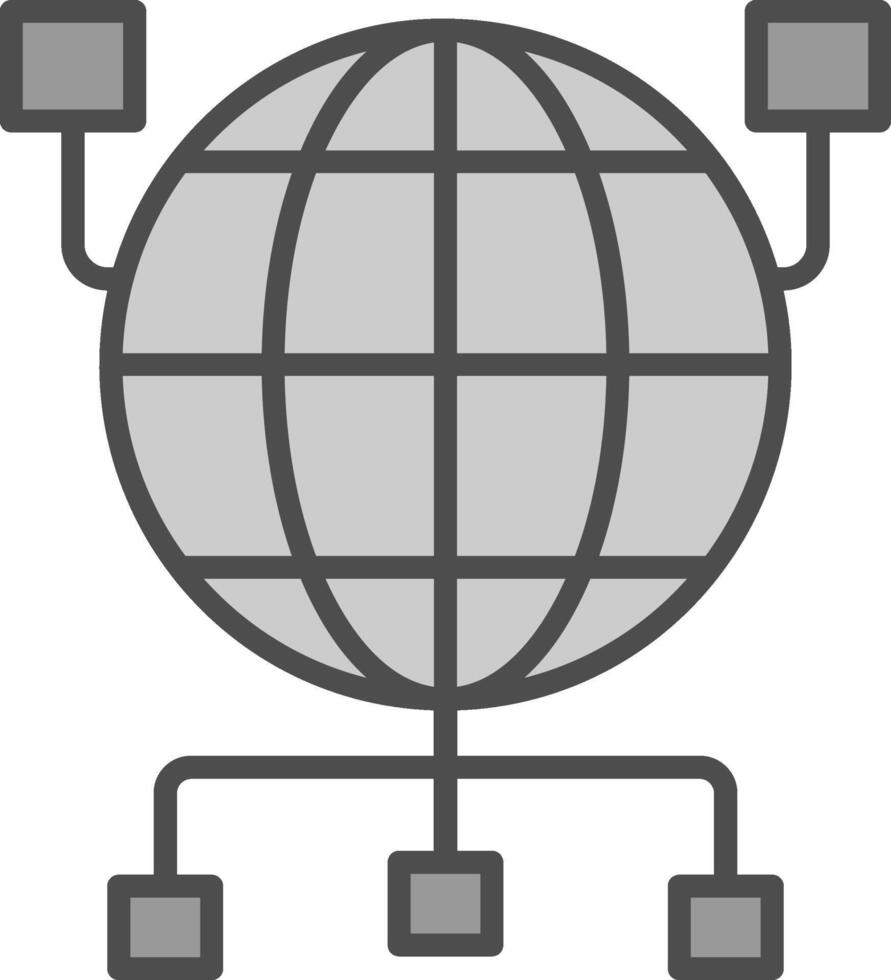 Global Organization Line Filled Greyscale Icon Design vector