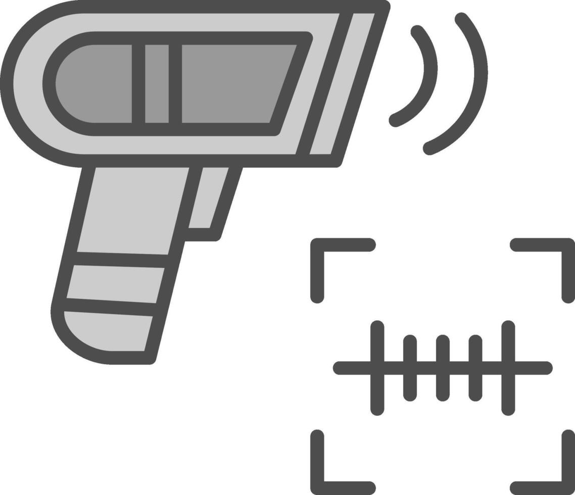 Scanning Line Filled Greyscale Icon Design vector