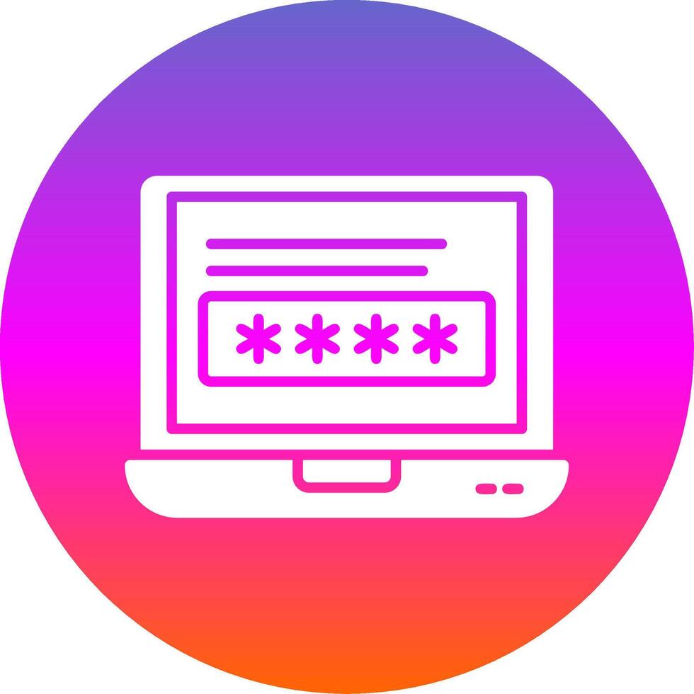 Laptop Glyph Gradient Circle Icon Design vector