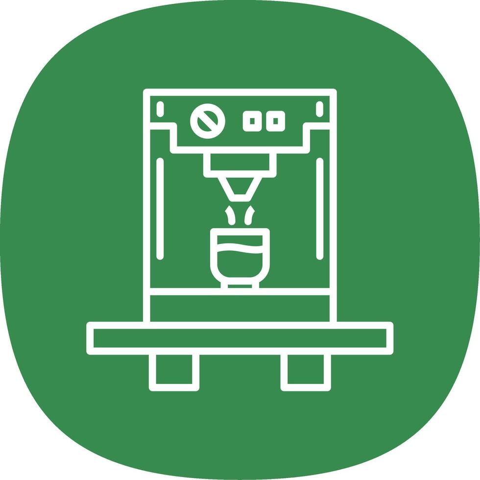 Coffee Machine Line Curve Icon Design vector