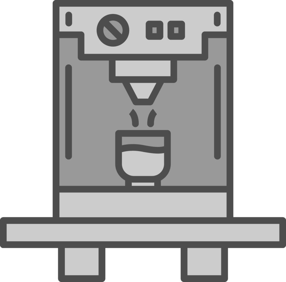 Coffee Machine Line Filled Greyscale Icon Design vector