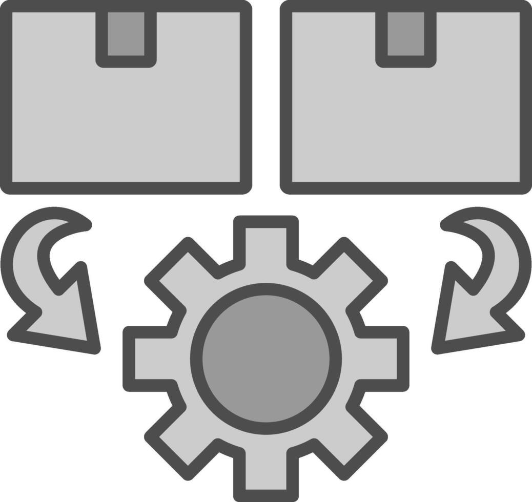 Order Processing Line Filled Greyscale Icon Design vector