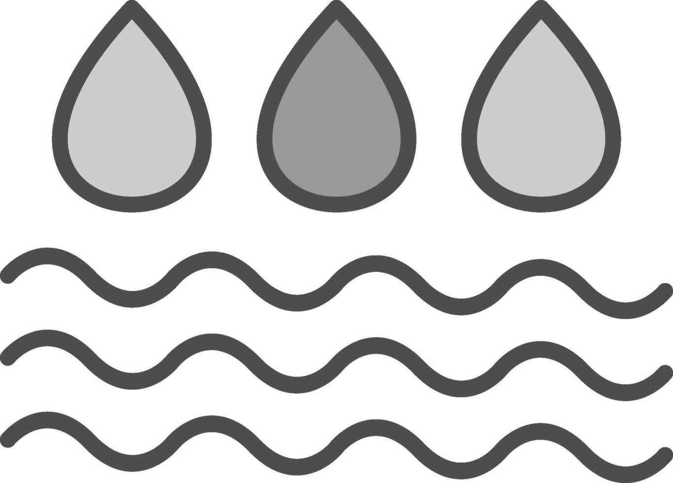 Water Line Filled Greyscale Icon Design vector