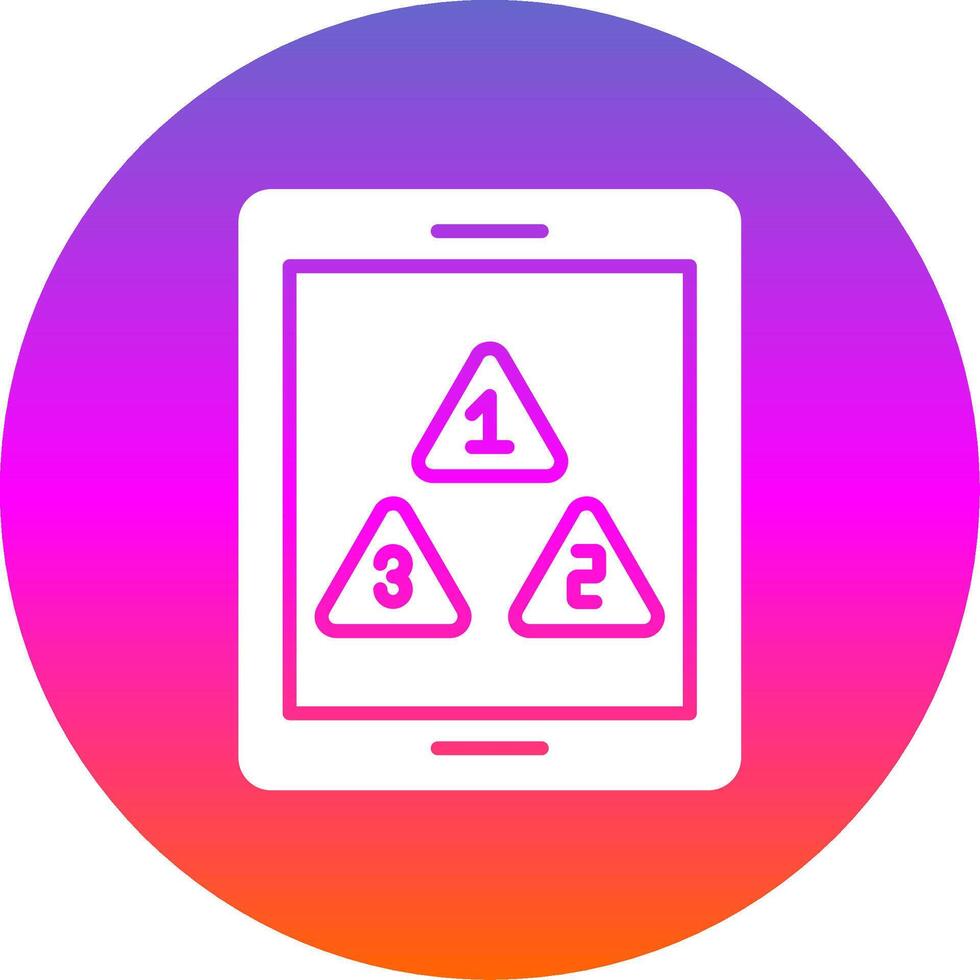 Tablet Glyph Gradient Circle Icon Design vector