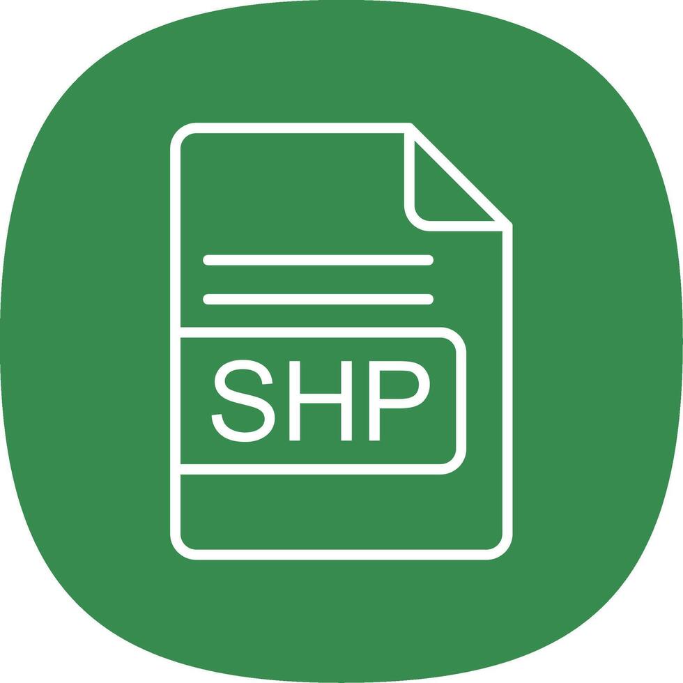 SHP File Format Line Curve Icon Design vector