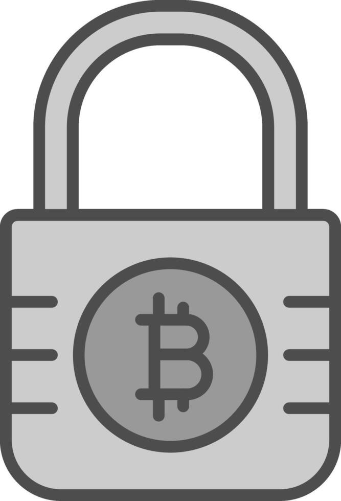 Bitcoin Encryption Line Filled Greyscale Icon Design vector