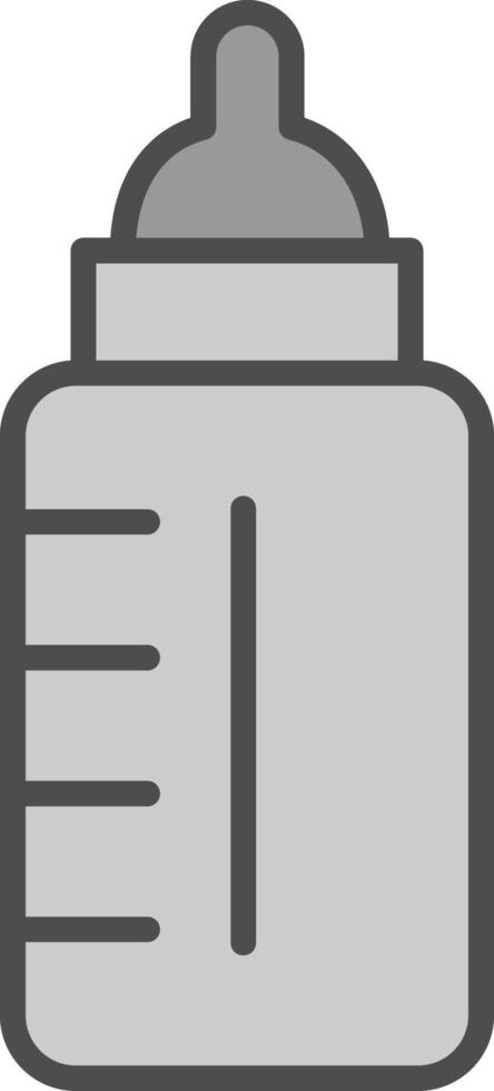 bebé botella línea lleno escala de grises icono diseño vector