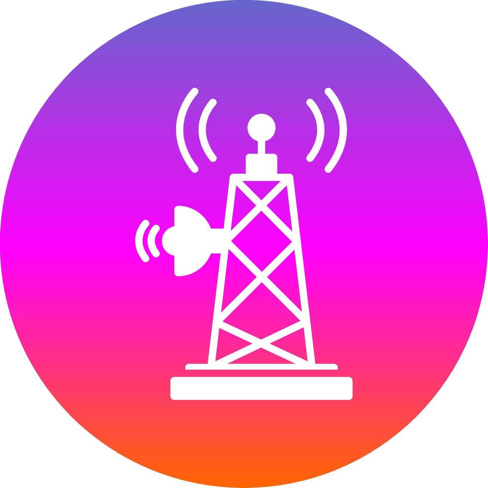 Signal Tower Glyph Gradient Circle Icon Design vector