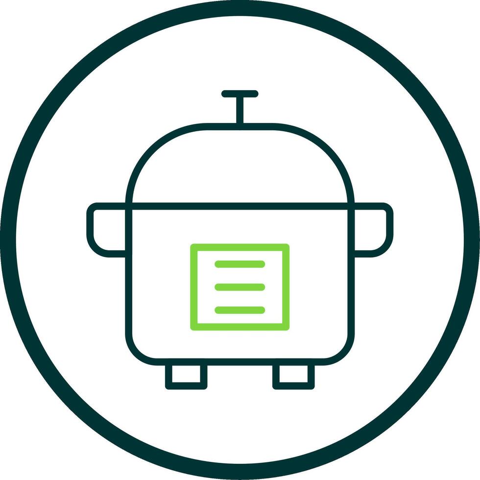 Slow Cooker Line Circle Icon Design vector
