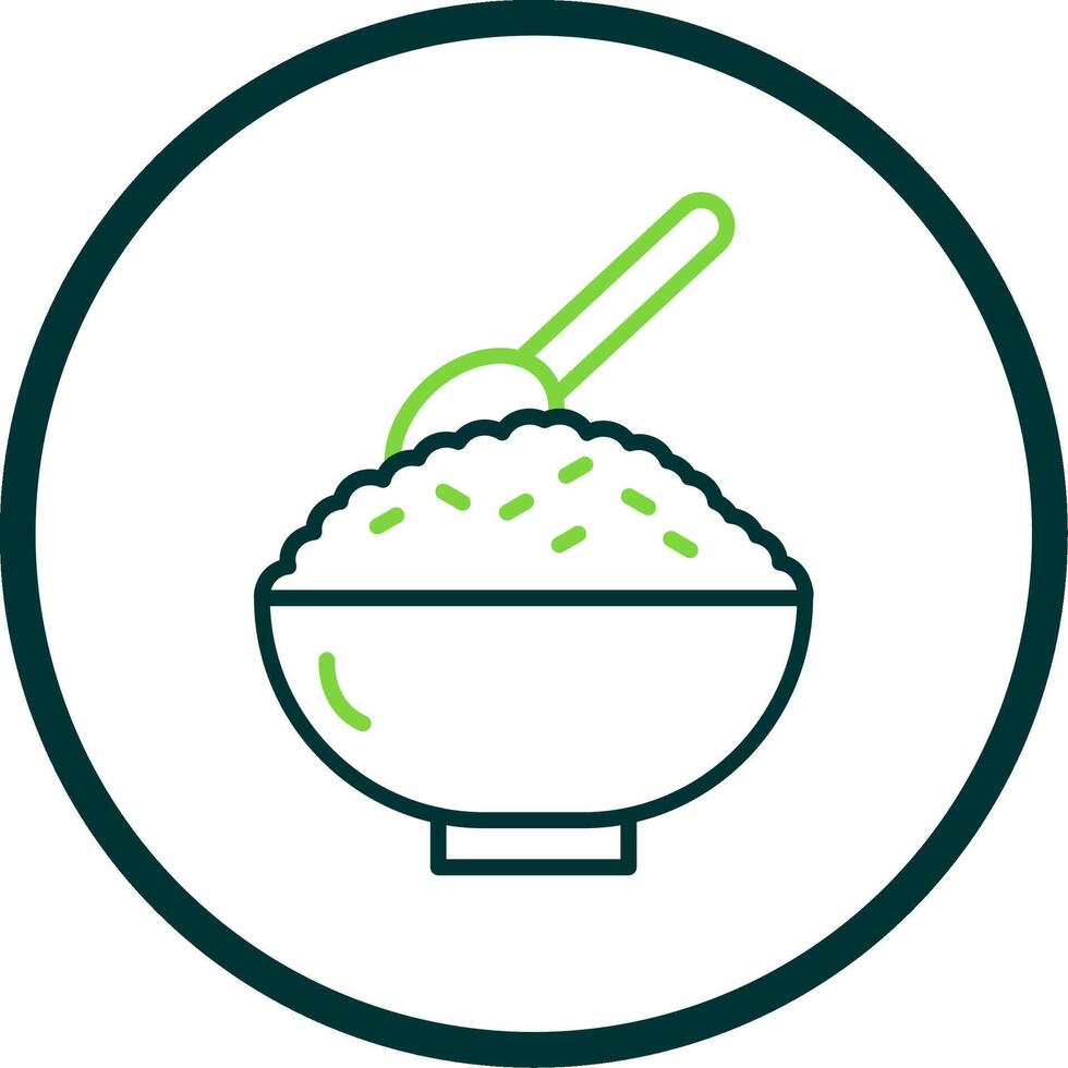 Rice Line Circle Icon Design vector