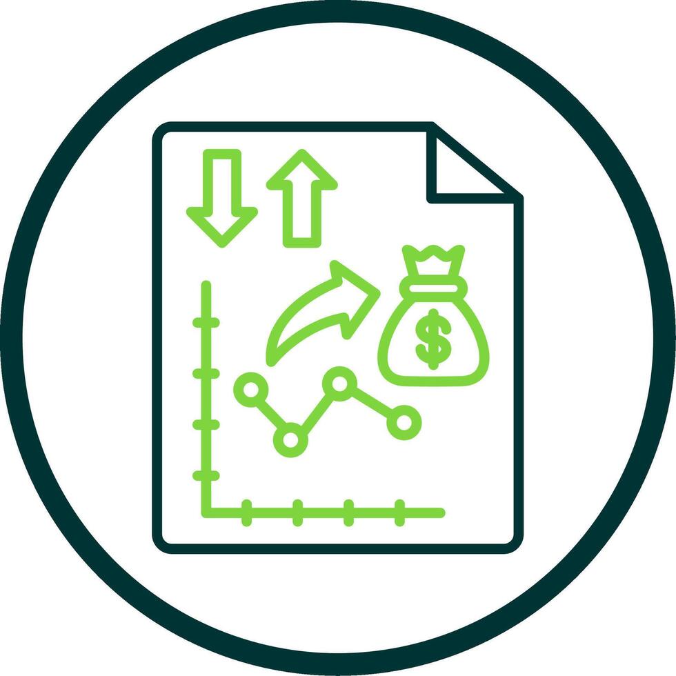 Money Strategy Line Circle Icon Design vector